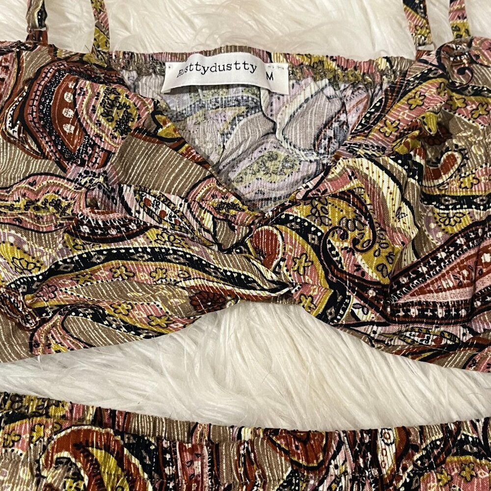 Rusttydustty Paisley Print Tube Top / Cami & High Waisted Shorts & Kimono Set - Picture 7 of 15